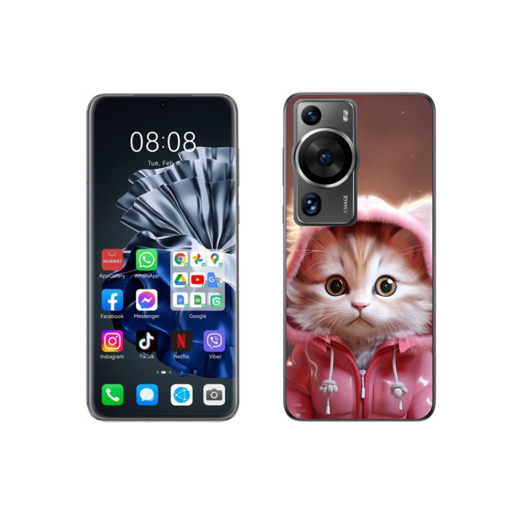 Gél borítás mmCase a Huawei P60 Pro számára - aranyos cica 3