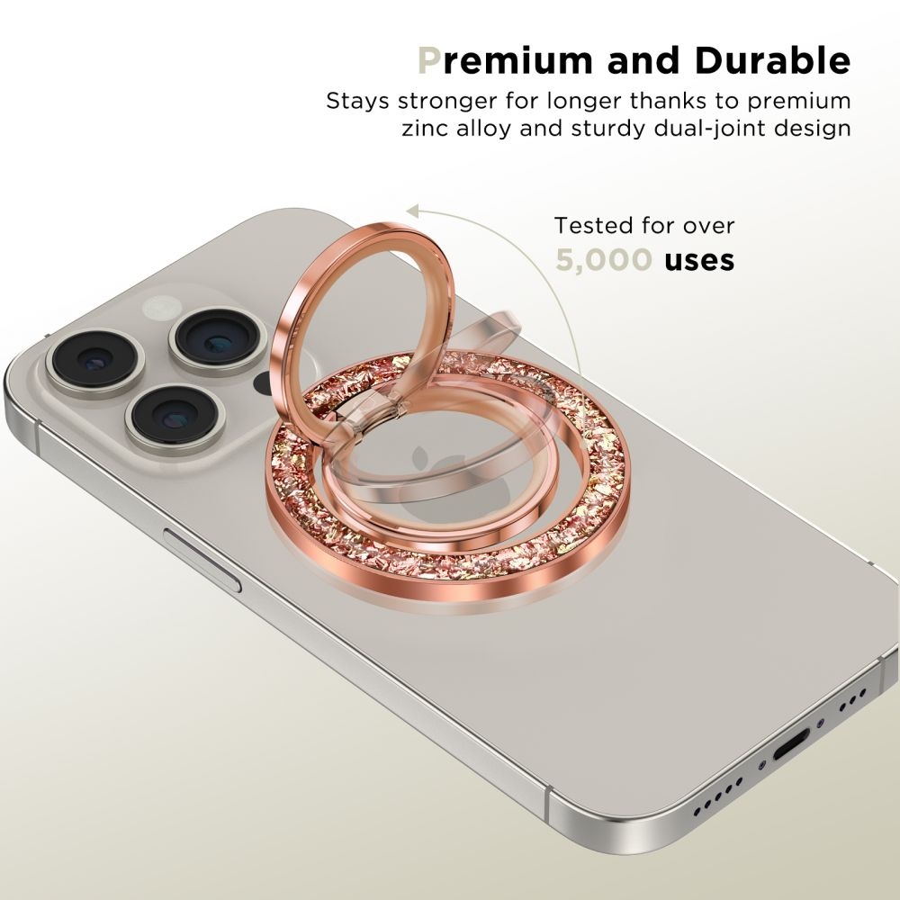 Tech-Protect MMR200 MagSafe mágneses gyűrű és telefontartó - rozéarany