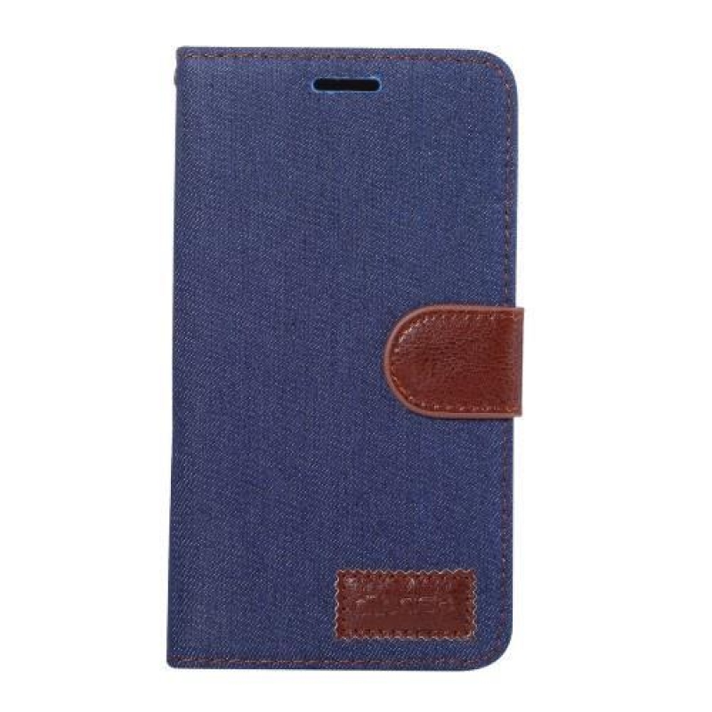 Jeans PU bőr / textil tok Huawei Mate 10 készülékhez - sötétkék