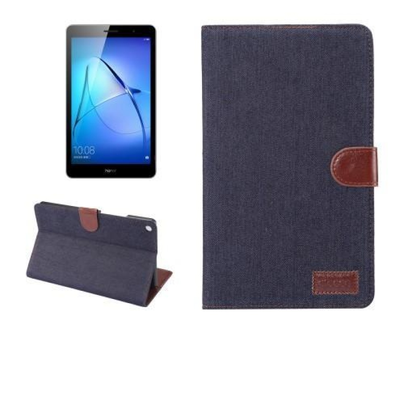 Jeans PU bőr / textil tok tablethez Huawei MediaPad M3 Lite 10 - fekete