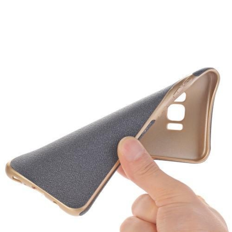 Jeans textil/zselé tok Samsung Galaxy S8 Plus-hoz - szürke