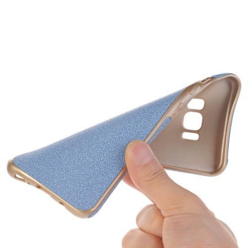 Jeans textil/zselé tok Samsung Galaxy S8 Plus készülékhez - világoskék