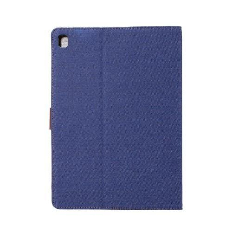 Jeans textil/PU bőr tok iPad Pro 9.7 készülékhez - sötétkék