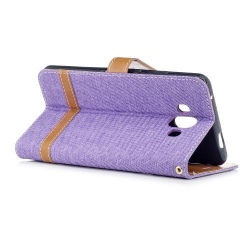 Jeany PU bőr/textil tok Huawei Mate 10 - lila színben