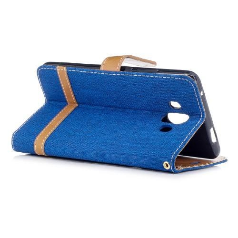 Jeany PU bőr/textil tok Huawei Mate 10 készülékhez - kék