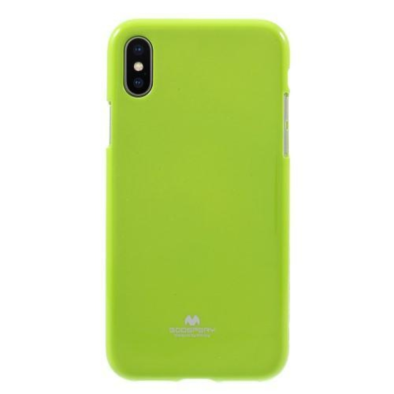 Zselés fényes zselés tok iPhone X készülékhez - zöld