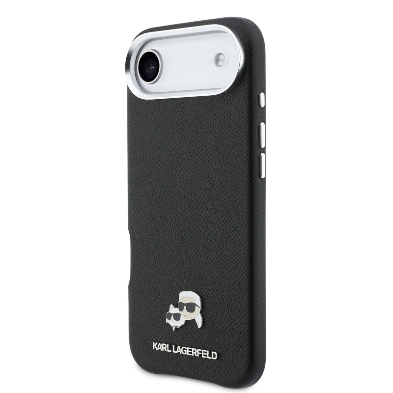 Karl Lagerfeld PU Karl és Choupette fejek Pins MagSafe hátlapi borító az iPhone Air készülékhez Fekete