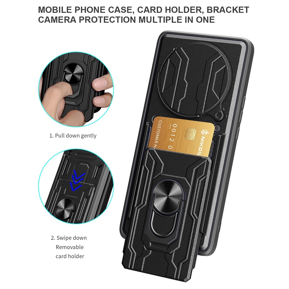 Gyűrűálló borítás a Xiaomi Redmi Note 14 Pro 5G/Poco X7 5G készülékhez - fekete