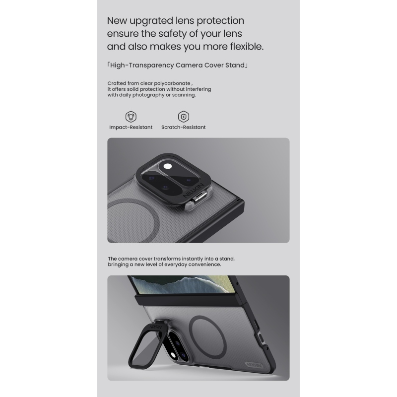 Nillkin Super Frosted Prop mágneses hátlap a Google Pixel 11 Pro Fold készülékhez – fekete