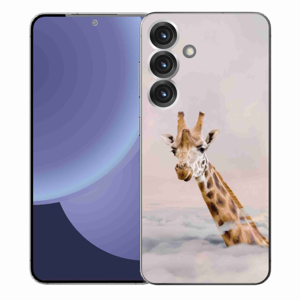 Zselés borítás mmCase Samsung Galaxy S25+ készülékhez - zsiráf a felhőkben