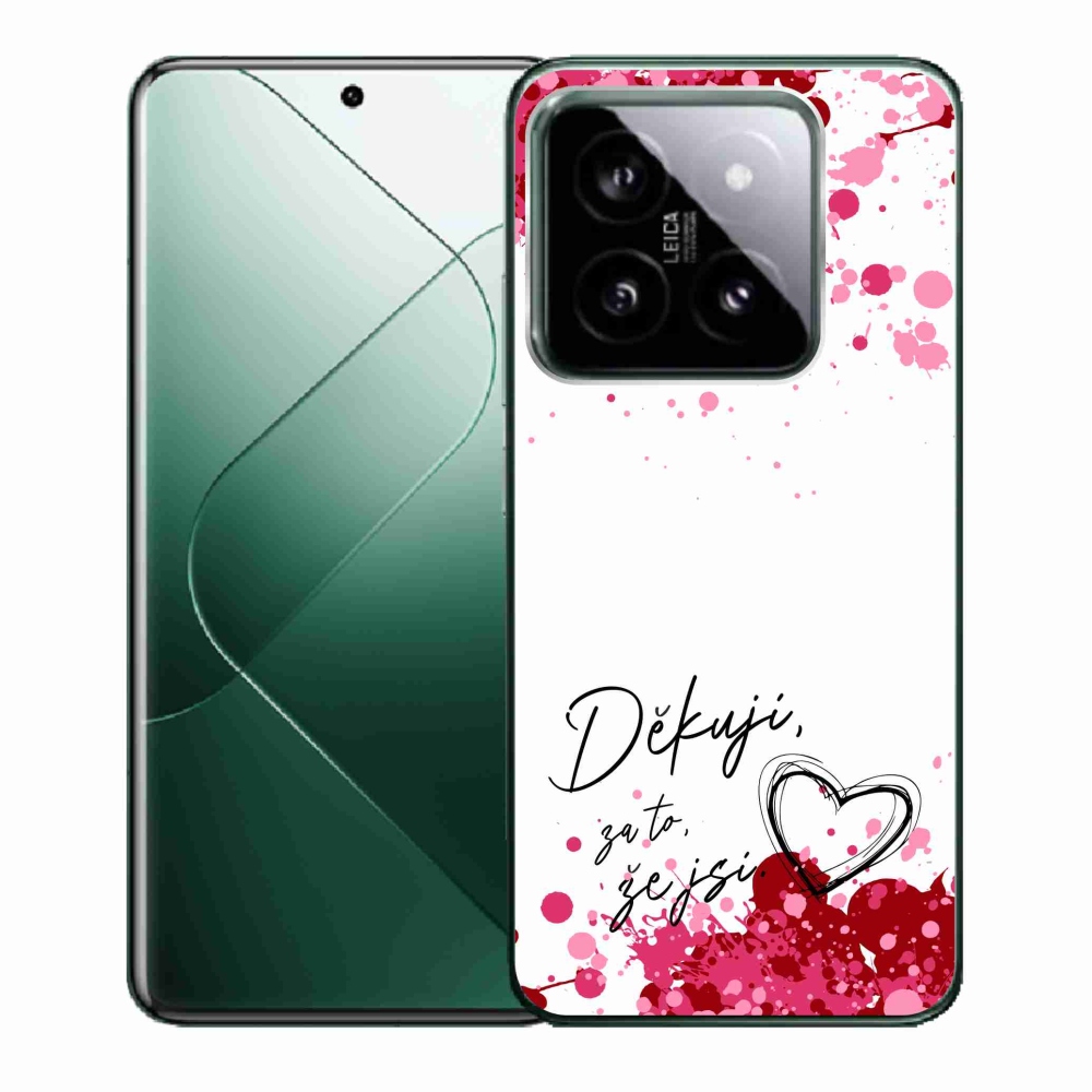 Gél borító mmCase a Xiaomi 14 - szerelem szöveg 2 fehér háttérrel