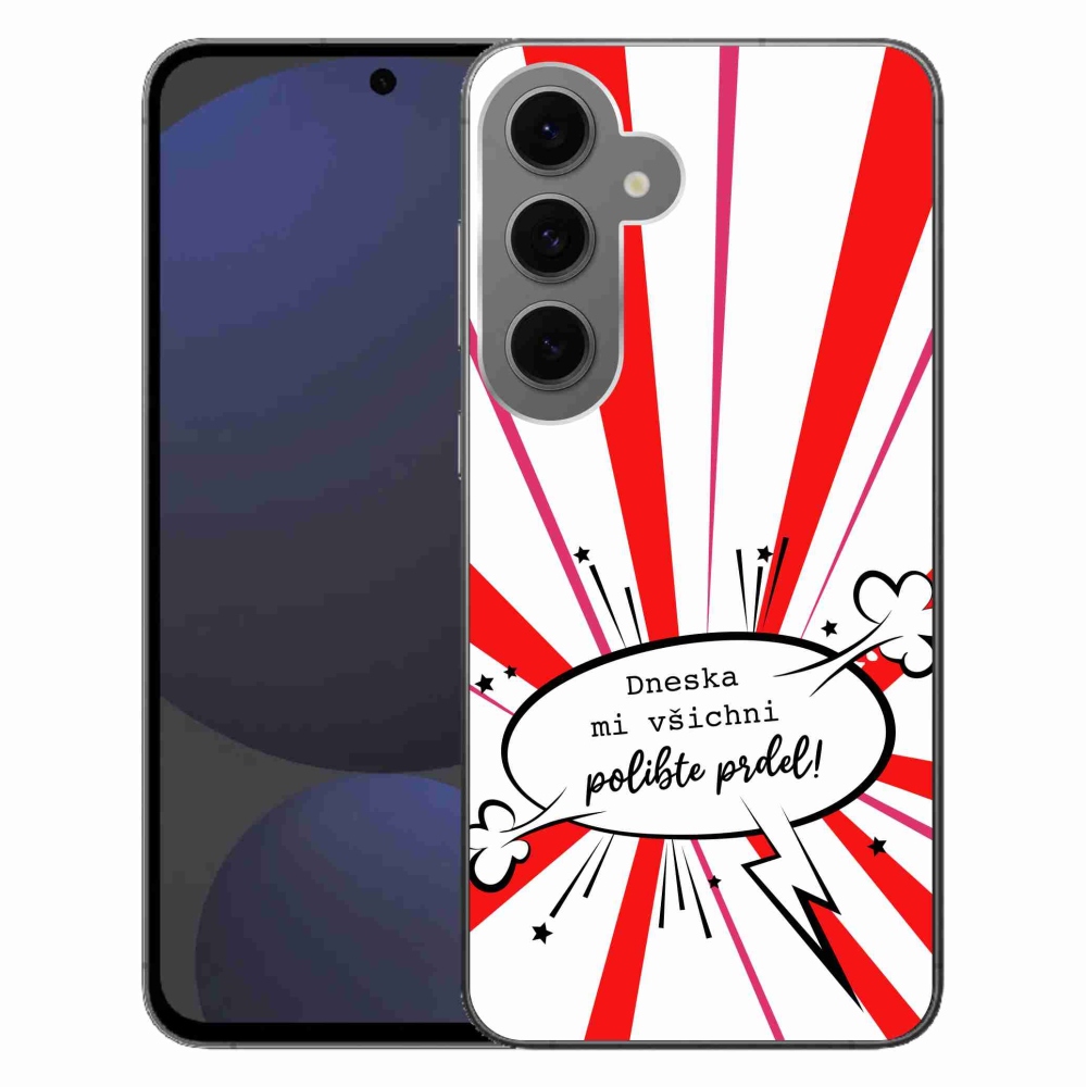 Gél borító mmCase Samsung Galaxy S24 FE készülékhez - vicces szöveg 15 fehér háttér