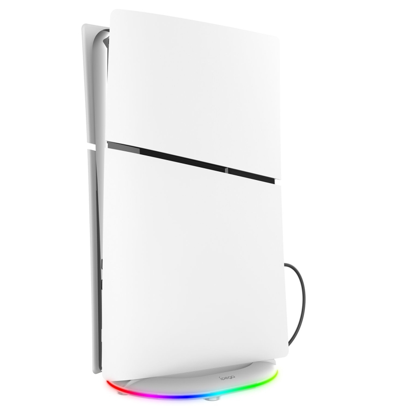 iPega P5S035SA Függőleges állvány (2xUSB-A) RGB-vel PS5 Slim/PS5 Pro fehér színhez
