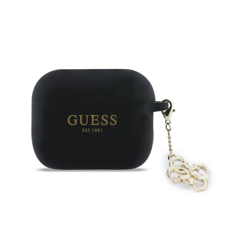 Guess 4G Charm Szilikon tok AirPods Pro 3 fekete színhez