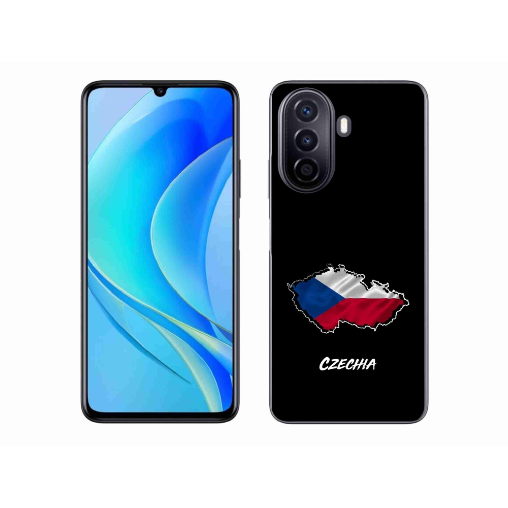 Gél borító mmCase a Huawei Nova Y70 készülékhez - Csehország fekete háttérrel