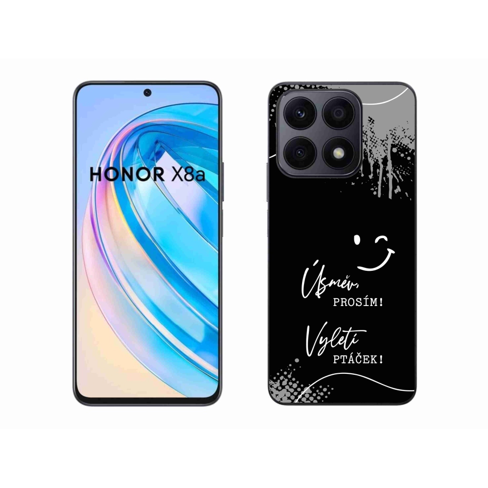 Gél borító mmCase a Honor X8a számára - vicces szöveg 4 fekete háttérrel