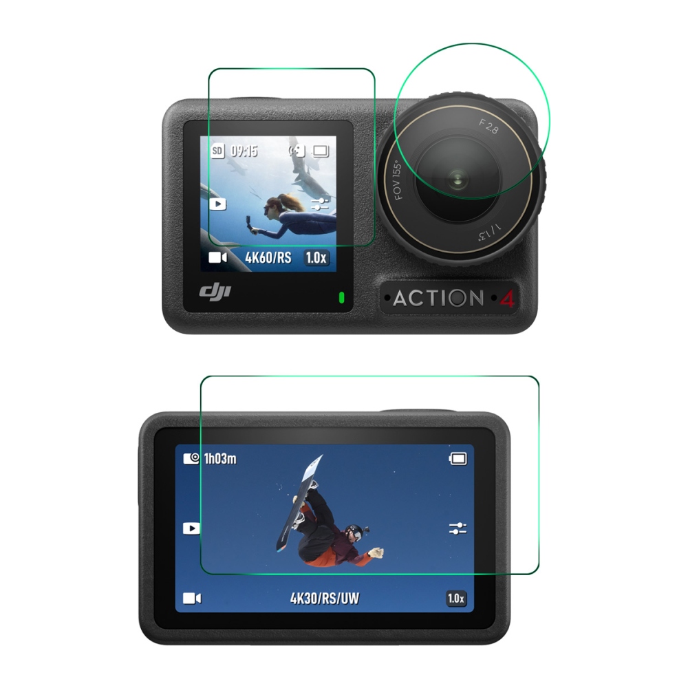 ENKAY edzett üveg képernyővédő DJI Osmo Action 4 és 3 kamerákhoz