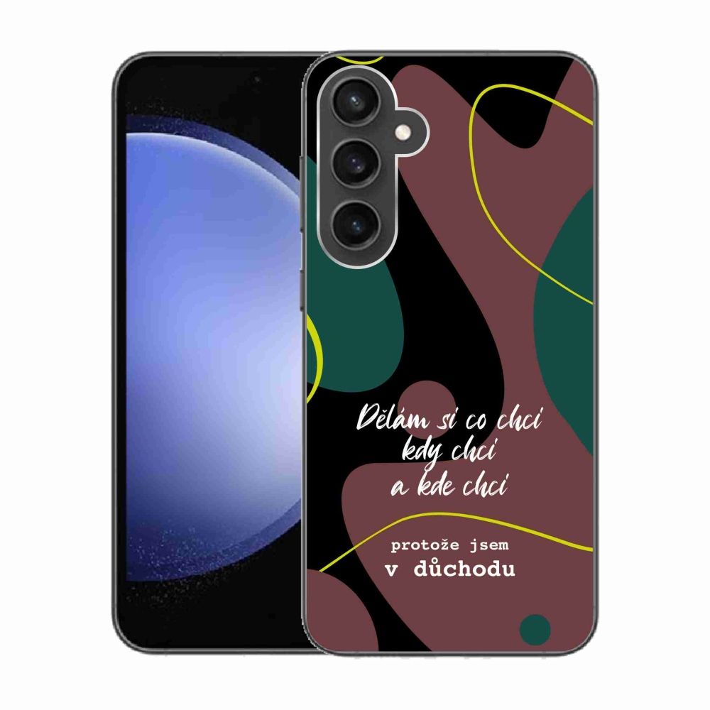 Gél borítás mmCase Samsung Galaxy S23 FE - vicces szöveg 10 fekete háttér