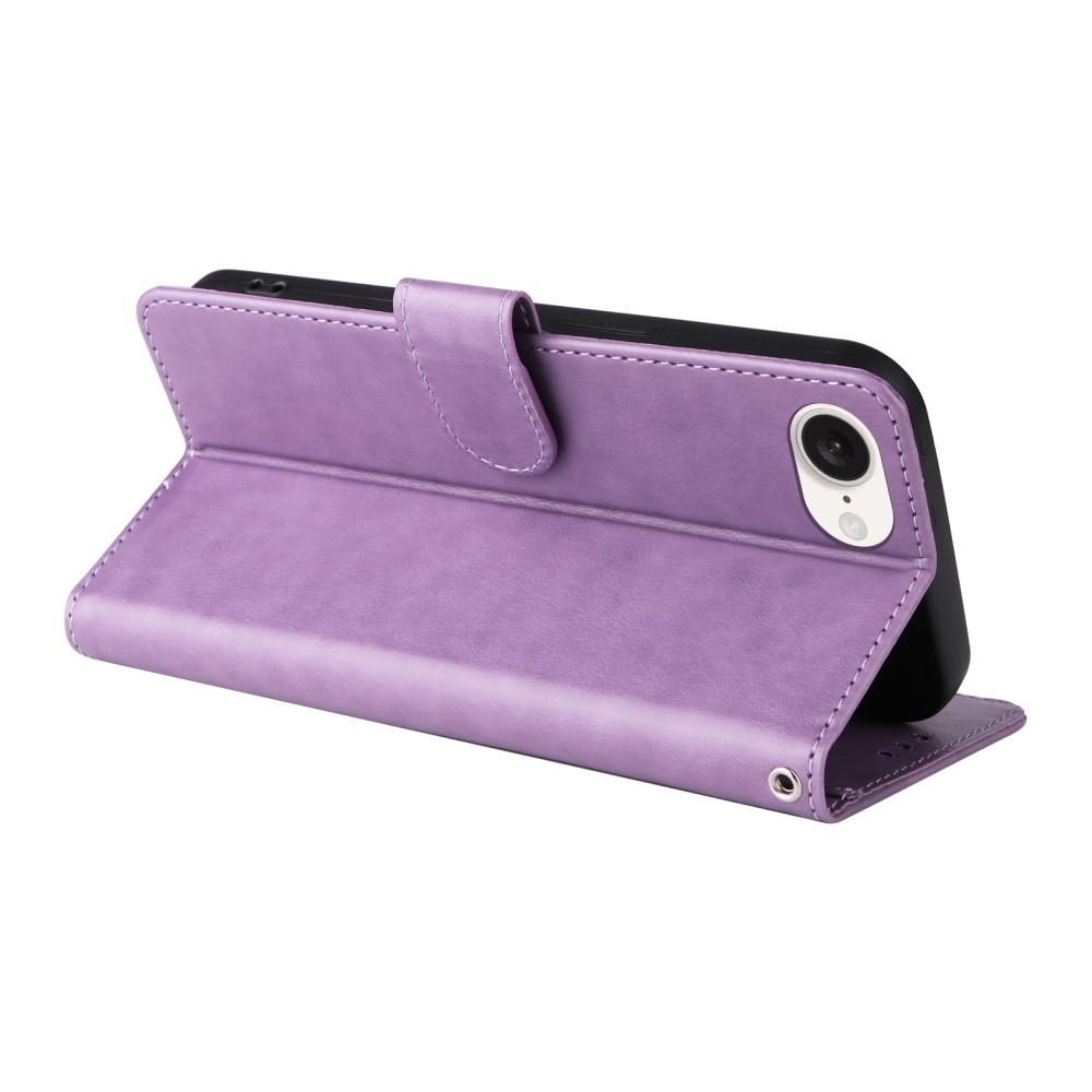 Virágos könyvtáska iPhone 16e készülékhez - lila