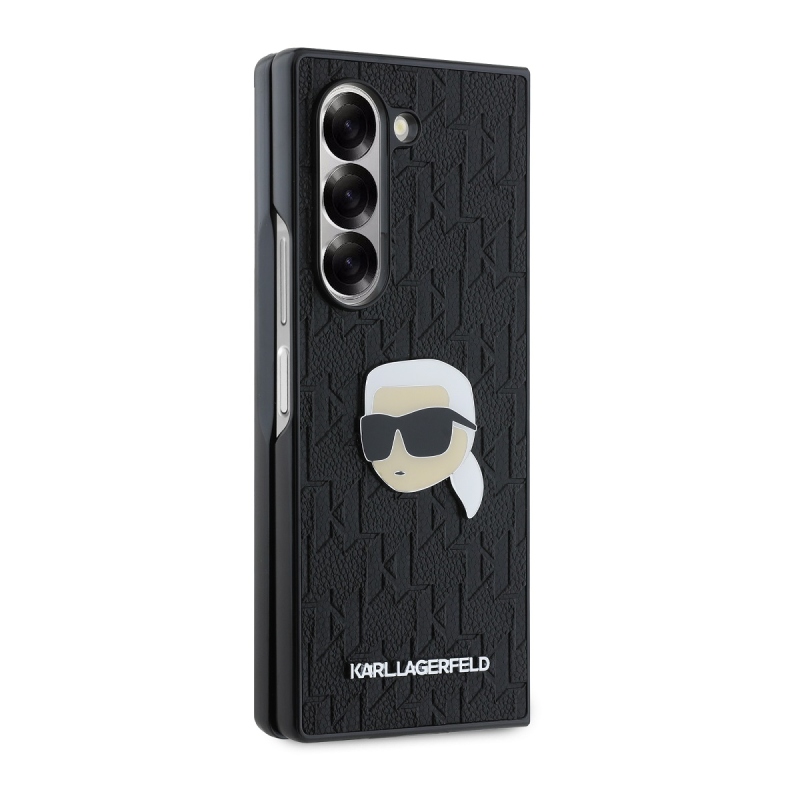 Karl Lagerfeld PU Saffiano Monogram Karl Head hátlap Samsung Galaxy Z Fold 6 Fekete fekete