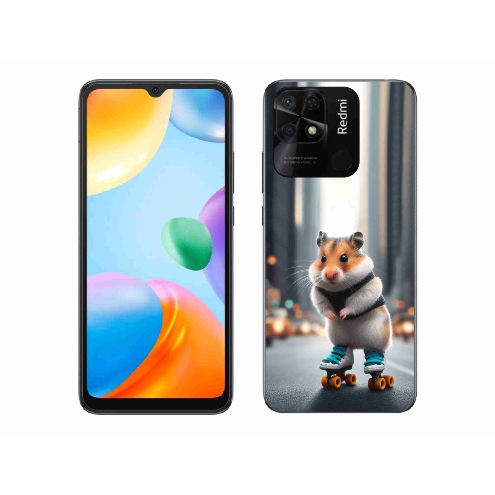 Gél borítás mmCase a Xiaomi Redmi 10C-hez - hörcsög a korcsolyán
