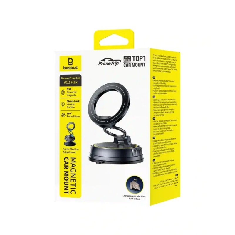 Baseus VC2 Flex tapadókorongos mágneses autótartó, Cosmic Black