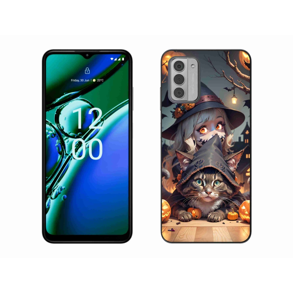 Zselés borítás mmCase a Nokia G42-hez - boszorkány macskával