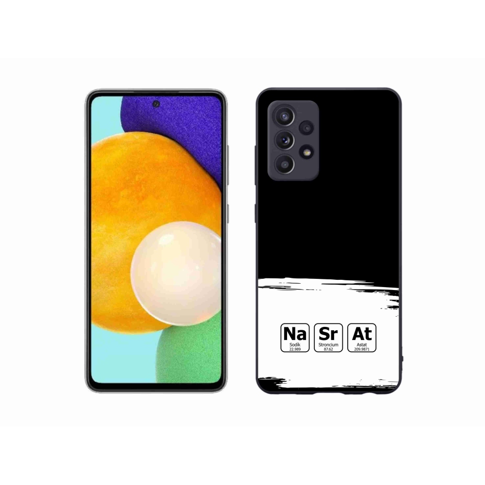 Gél borítás mmCase Samsung Galaxy A52s 5G - kémiai elemek fehér és fekete háttérrel