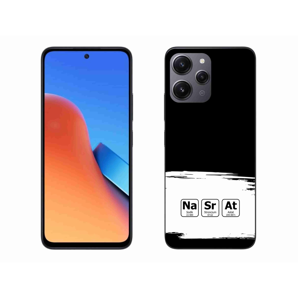Gél borító mmCase a Xiaomi Redmi 12 - kémiai elemek fehér és fekete háttérrel