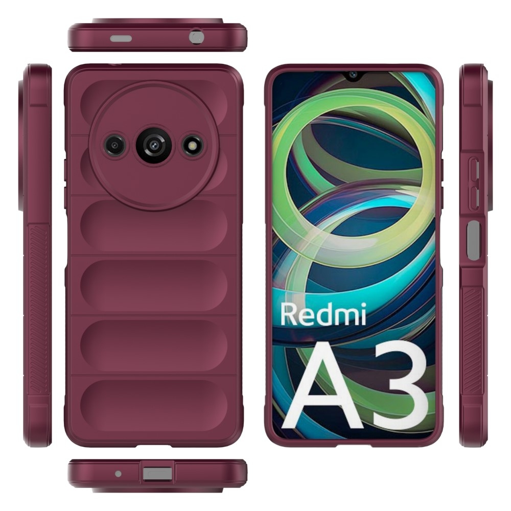 Rugg tartós zselés tok Xiaomi Redmi A3-hoz - bordó színű