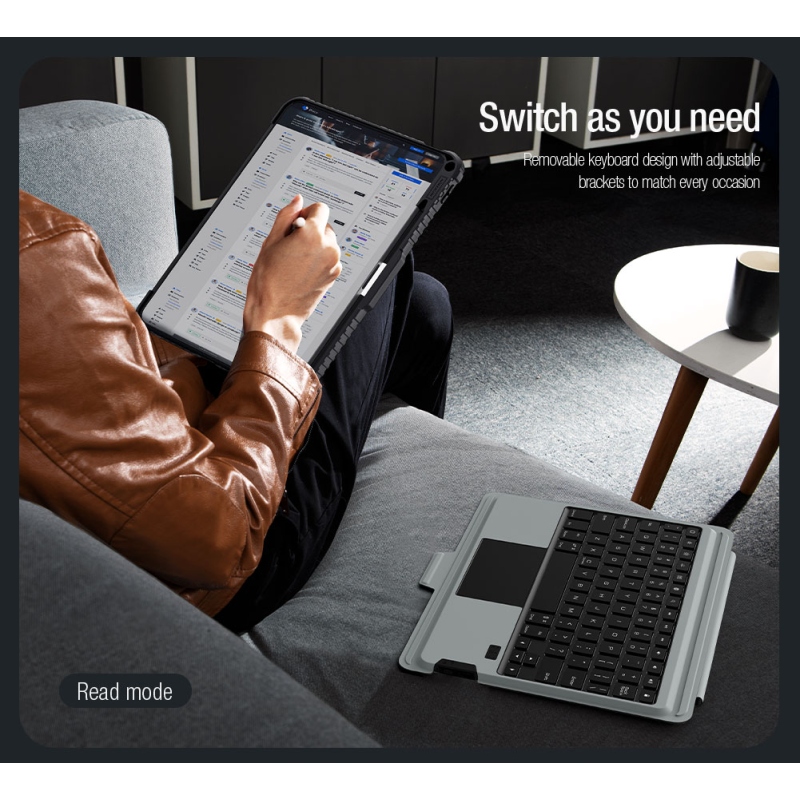 Nillkin Bumper Combo billentyűzet tok (háttérvilágításos verzió) iPad Pro 11 2024 Fekete