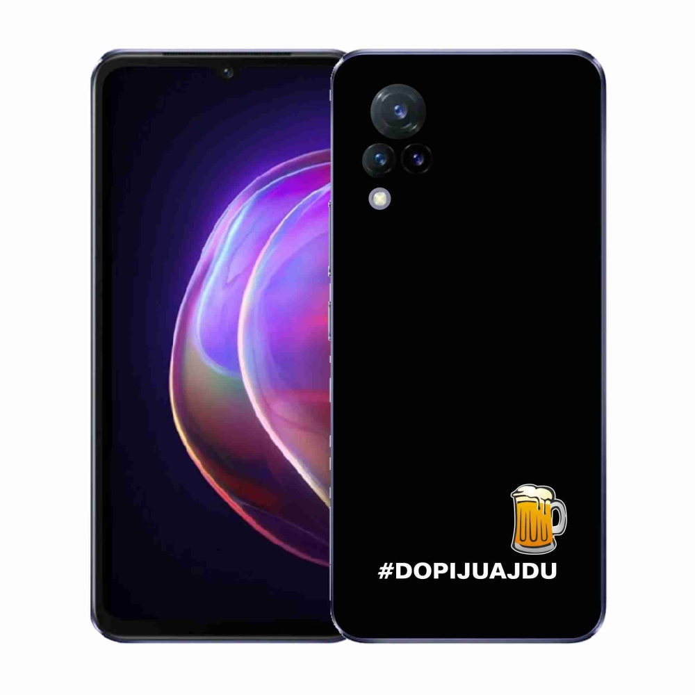 Gél borító mmCase a Vivo V21 4G/5G - sör motívum 1 fekete háttérrel