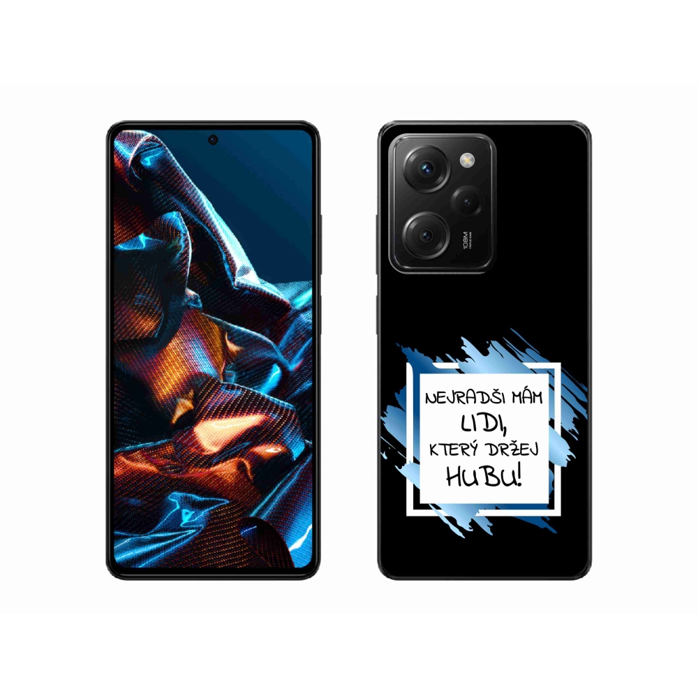 Gél borító mmCase a Xiaomi Poco X5 Pro 5G-hez - vicces szöveg 7 fehér és fekete háttérrel