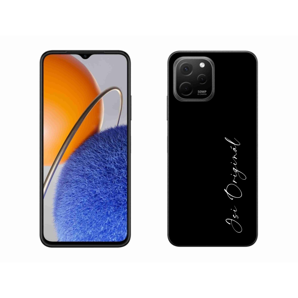 Gél borító mmCase a Huawei Nova Y61 - Ön az eredeti fekete háttérrel