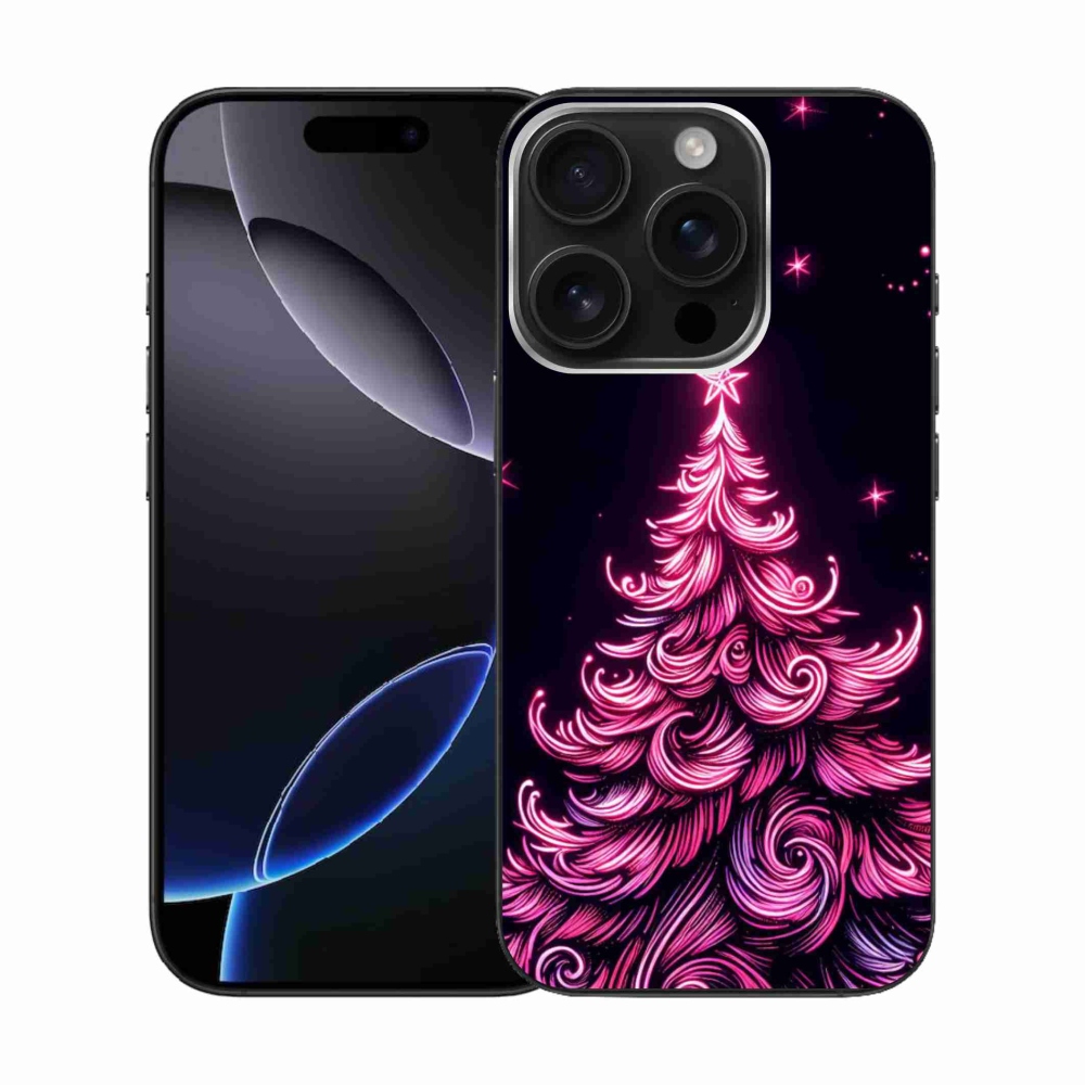 Gél borítás mmCase iPhone 16 Pro készülékhez - neon karácsonyfa 2