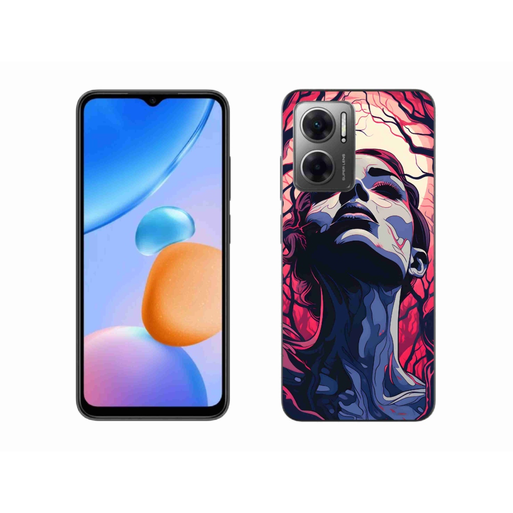 Gél borító mmCase a Xiaomi Redmi 10 5G-n - absztrakt arc