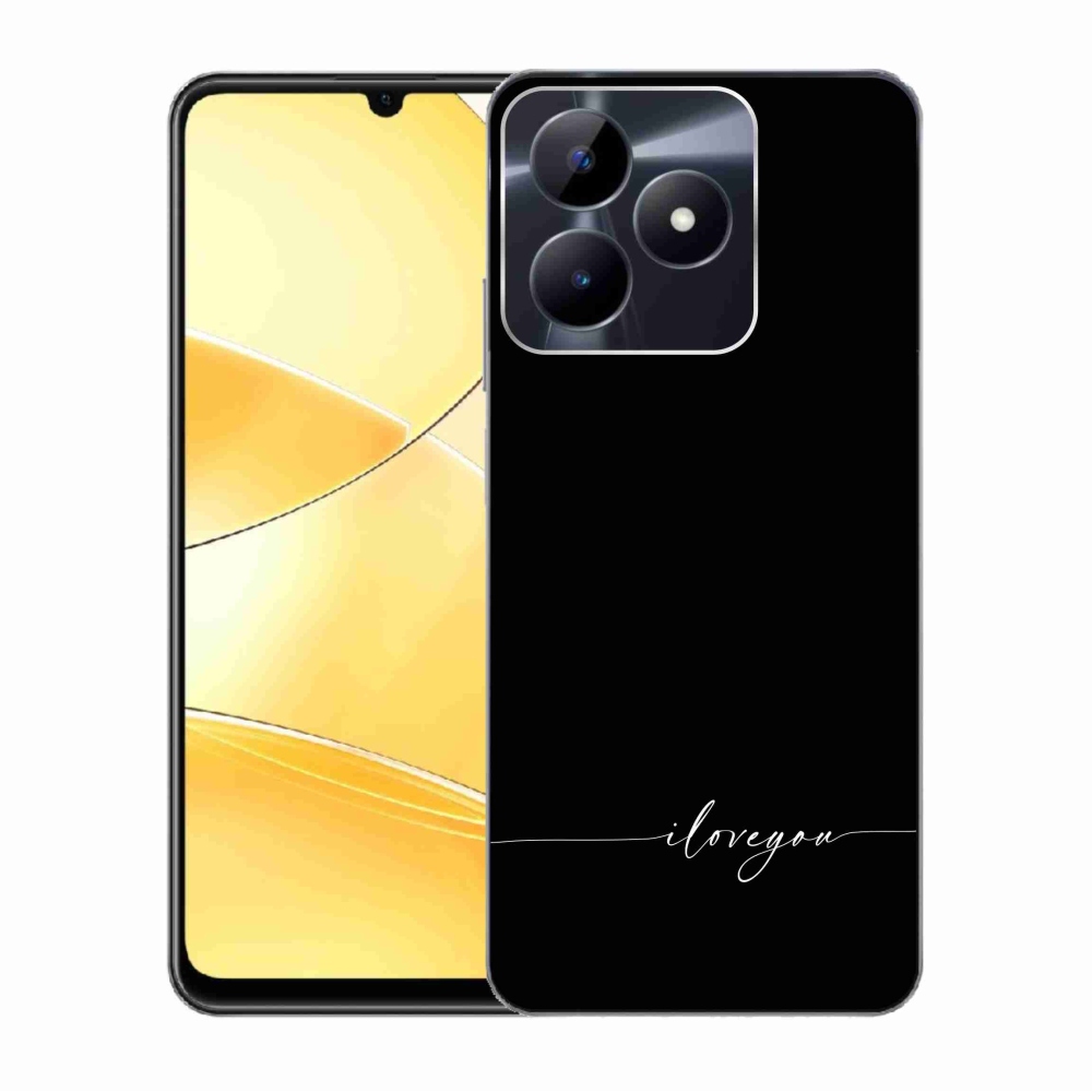 Gél borító mmCase a Realme C51/C53 készülékhez - Szeretlek fekete háttérrel