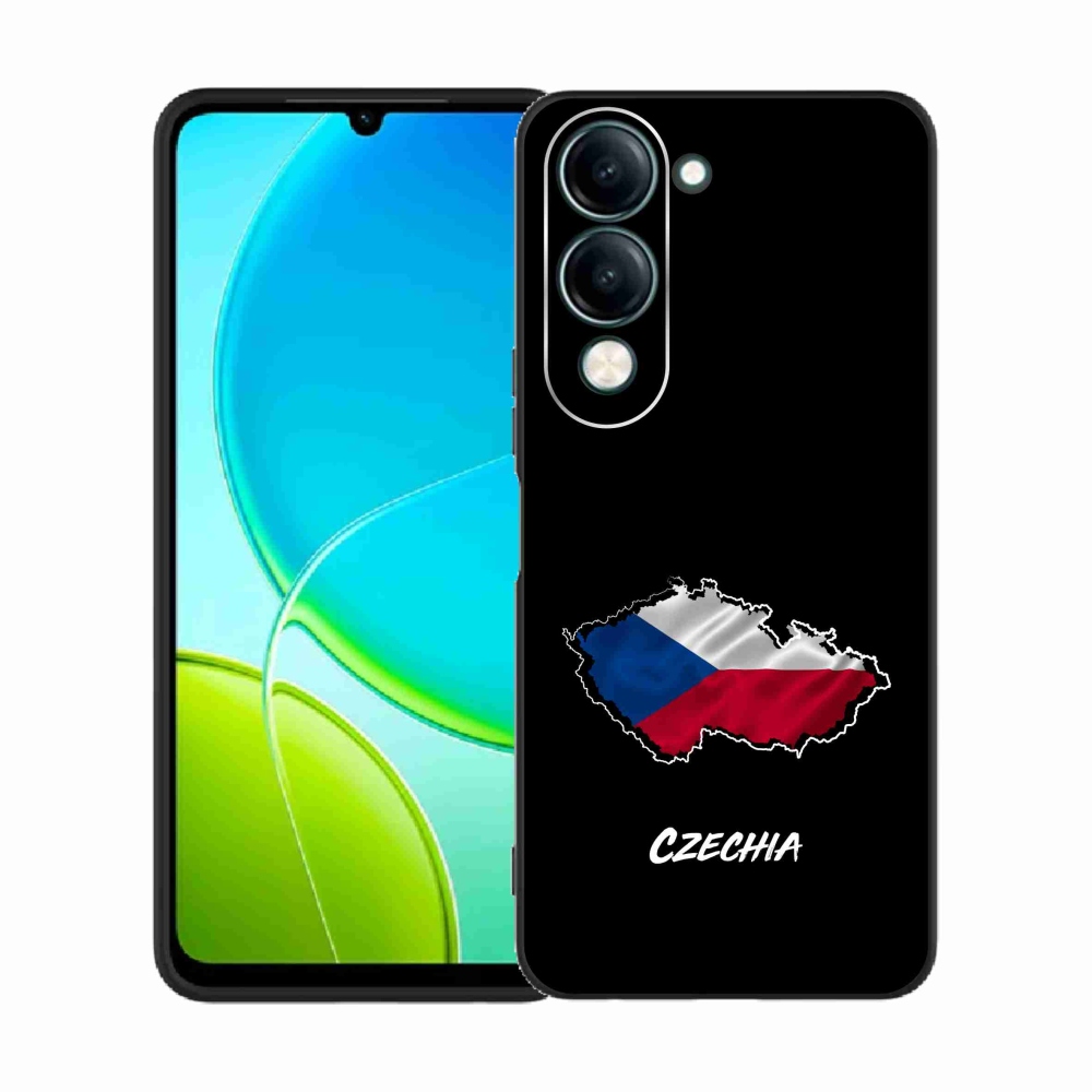 Gél borító mmCase a Vivo Y29s 5G-hez - Csehország fekete háttérrel