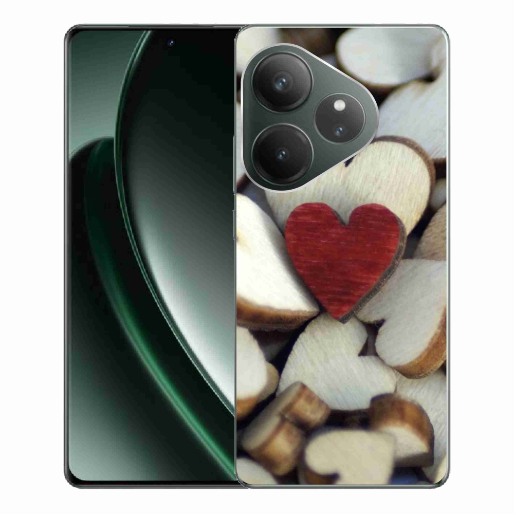 Gél borítás mmCase a Realme GT 6 5G/GT 6T 5G számára - gravírozott piros szív