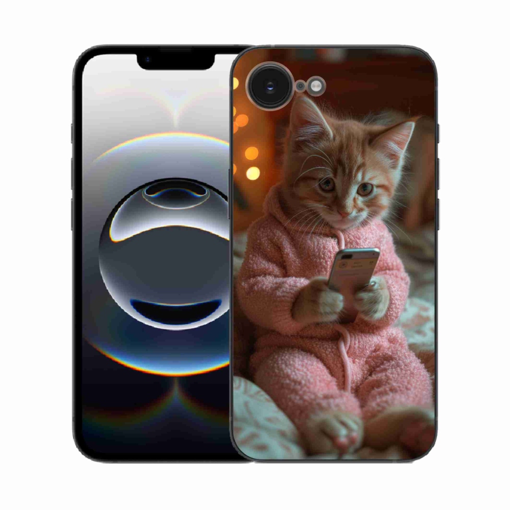 Zselés borítás mmCase iPhone 16e készülékhez - cica mobillal