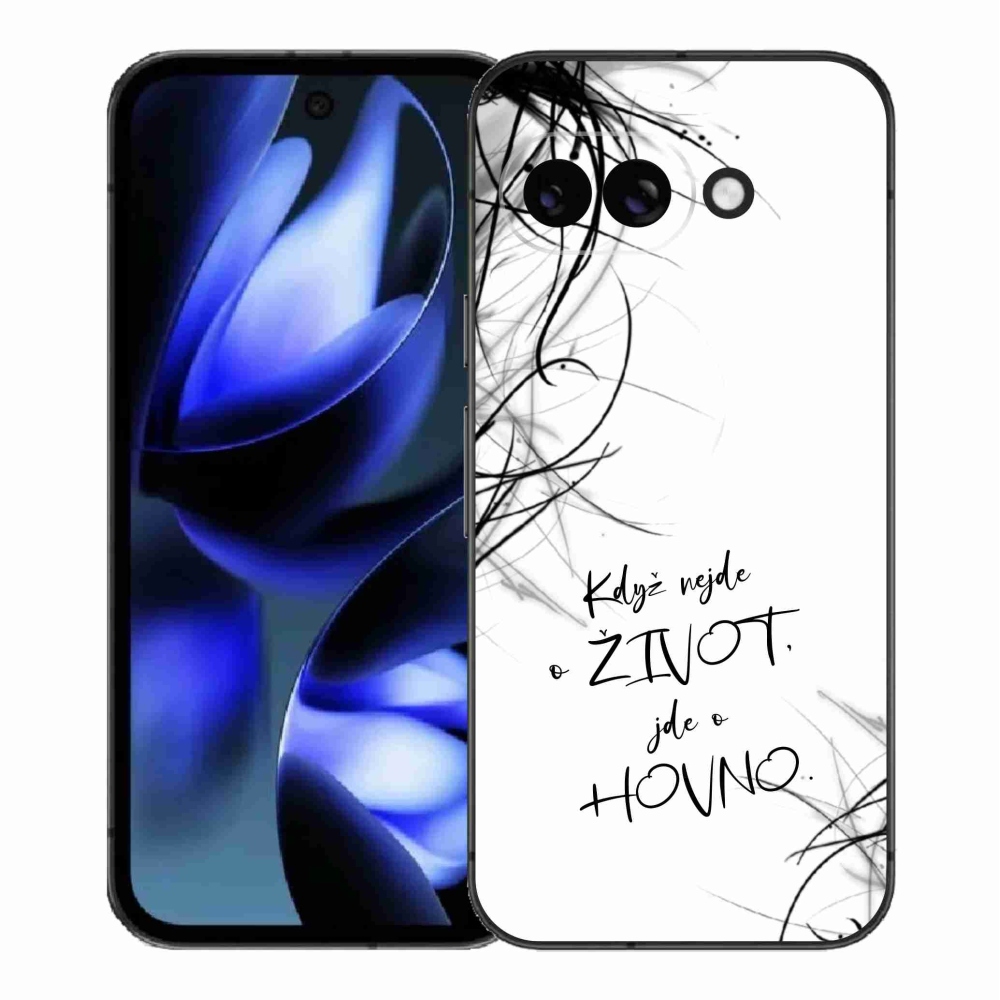 Gél borító mmCase a Google Pixel 9a számára - vicces szöveg 16 fehér háttér