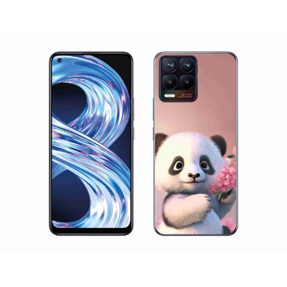 Gél borítás mmCase a Realme 8 4G-n - aranyos panda