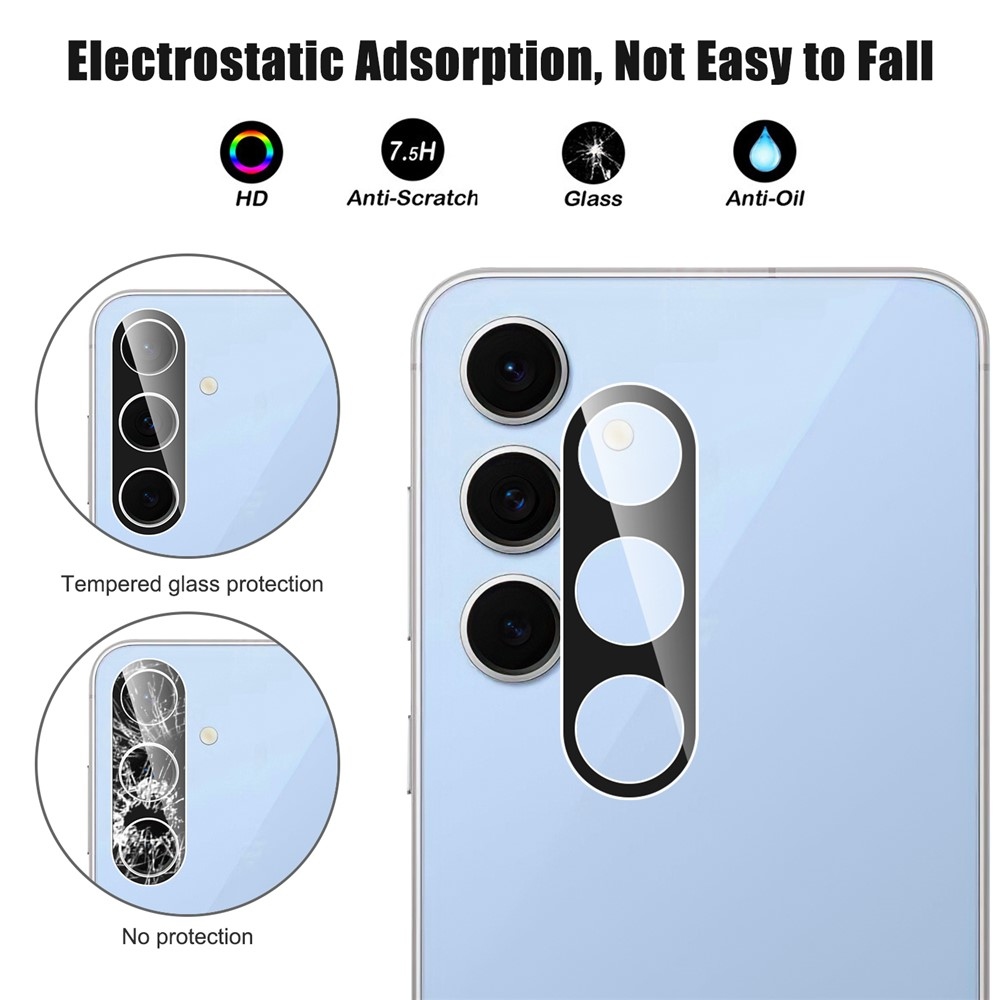 Kamera lencse üveg a Samsung Galaxy S25 FE fényképezőgépen - fekete