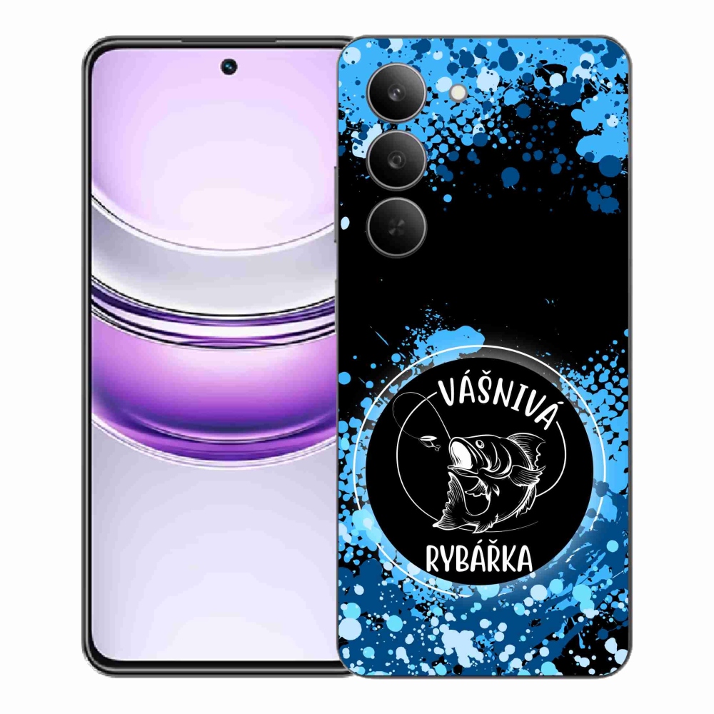 Gél borító mmCase a Realme 14x 5G készülékhez - szenvedélyes halásznő fekete háttérrel