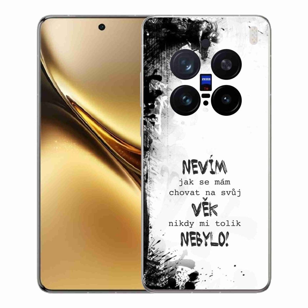 Gél borító mmCase a Vivo X200 Pro 5G készülékhez - vicces szöveg 14 fehér háttér