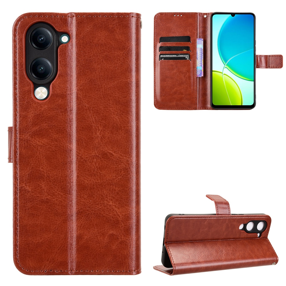 Őrült könyv tok a Vivo Y29s 5G-hez - barna