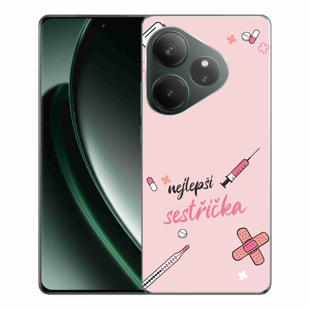 Gél borító mmCase a Realme GT 6 5G/GT 6T 5G - legjobb kishúg rózsaszín háttérrel