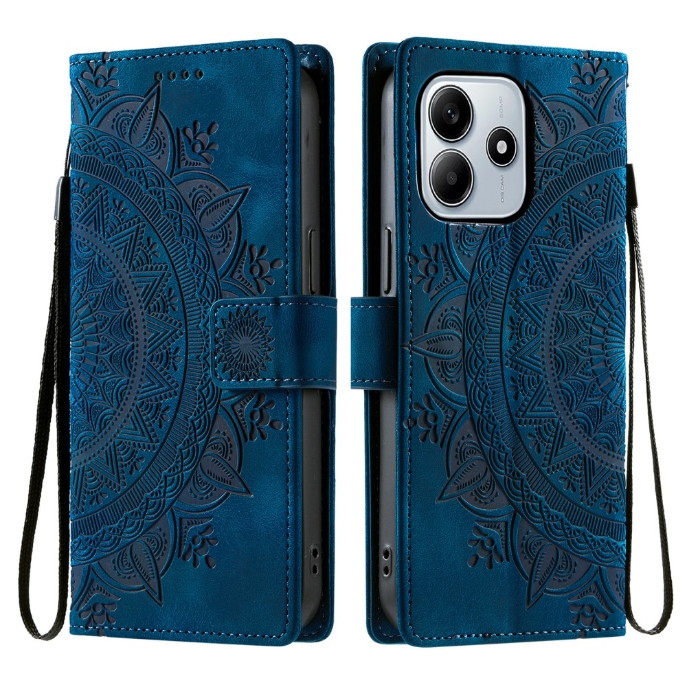 Mandalák könyv tok Xiaomi Redmi Note 14-hez - kék