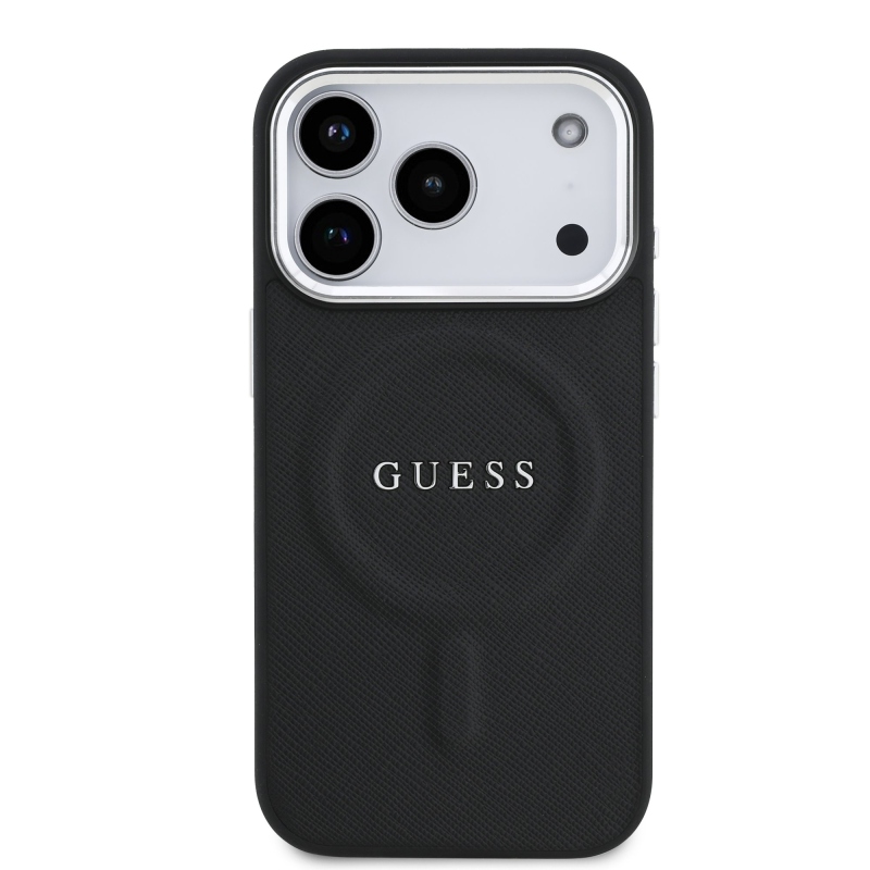 Guess PU Saffiano MagSafe MagSafe hátlap iPhone 17 Pro Fekete