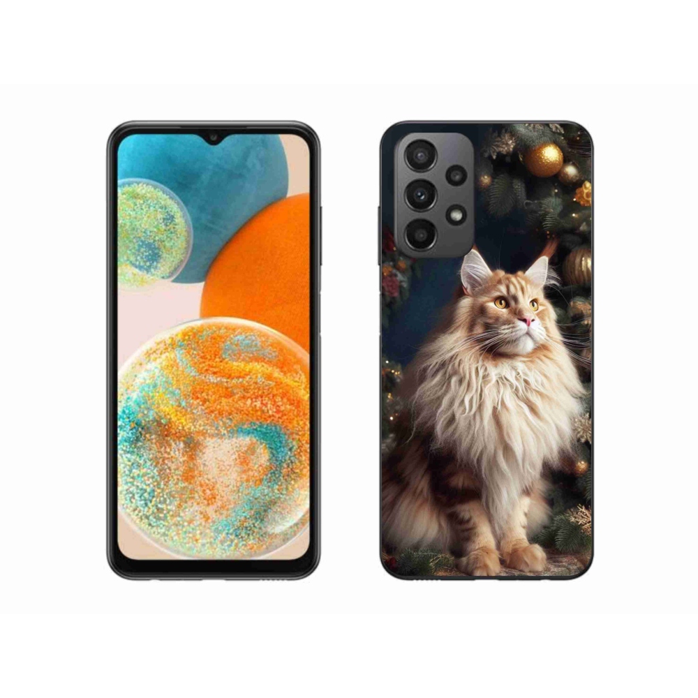 Gél borítás mmCase Samsung Galaxy A23 4G/5G - macska a fánál - Samsung Galaxy A23 4G/5G - macska a fánál